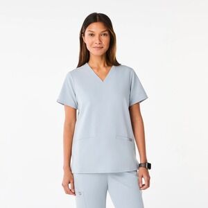 Figs Dusty Blue Casma‎ Scrub Top Women's Size Medium PO 3130 Limited Edition